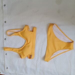 Cupshe yellow two piece swimsuit size s